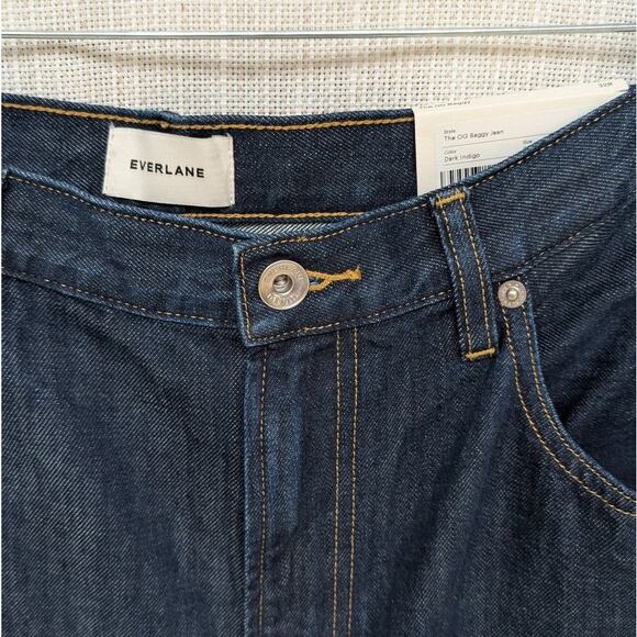 NWT Everlane The OG Baggy High-rise Wide Leg Jeans in Dark Indigo, size 32R - Picture 3 of 10